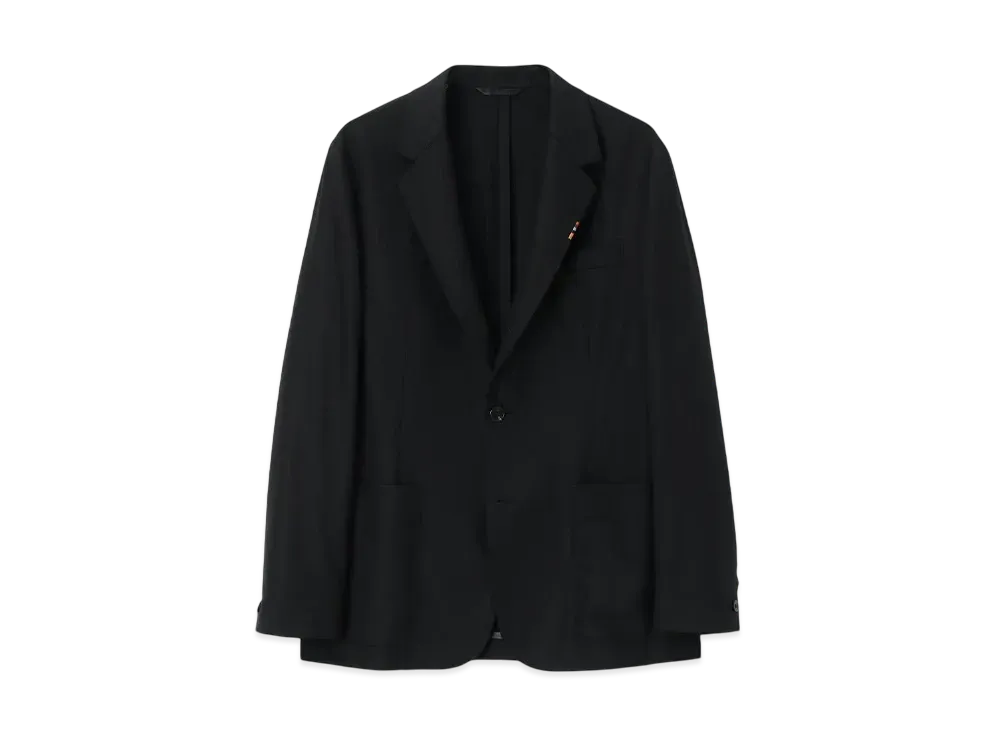 Paul Smith Solid Wool Stretch Jacket A Suit To Travel In "Black"