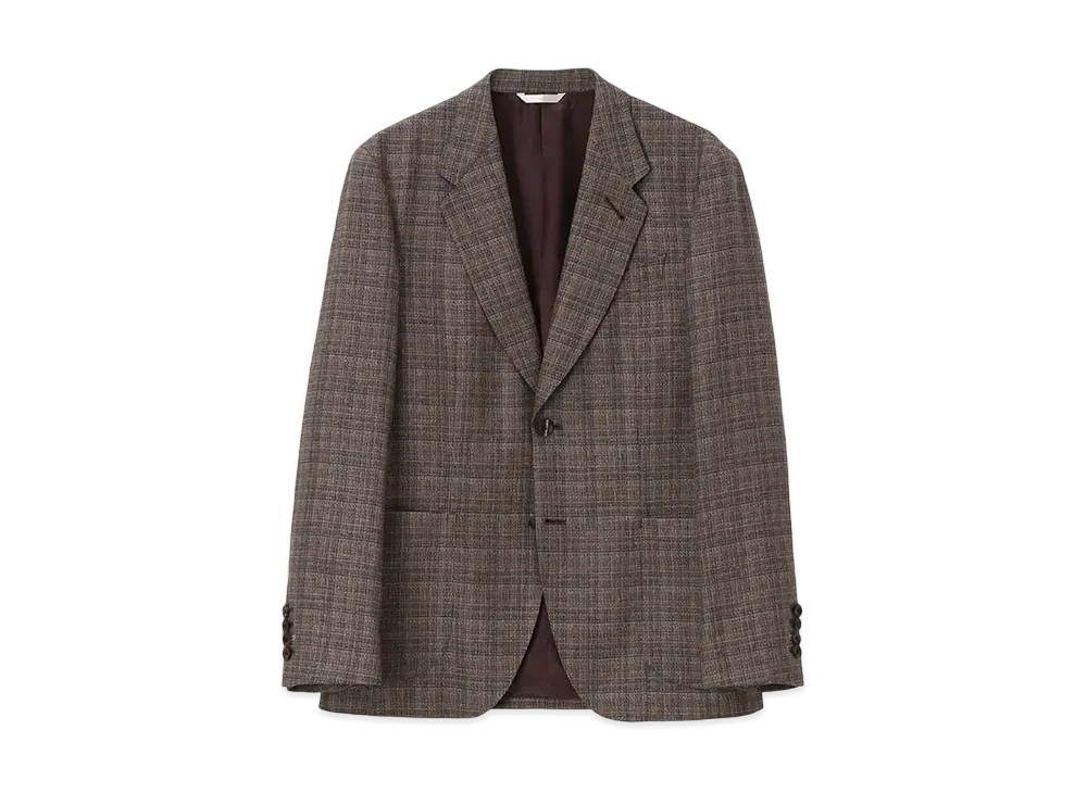 Paul Smith Silk Wool Check Jacket "Brown"