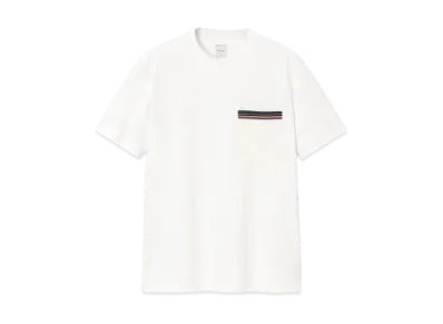 Paul Smith Signature Striped Pocket Short Sleeve Cut And Sew "White"