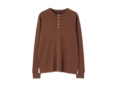 Paul Smith Henley Neck Raw Edge Cut And Sew "Brown"