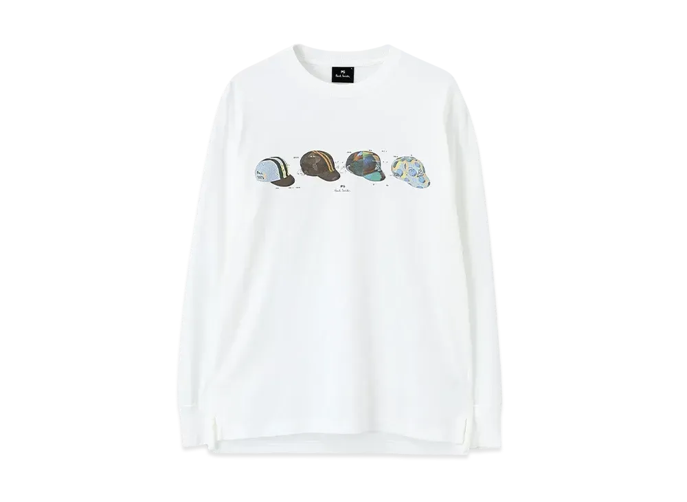 Paul Smith Cycling Caps Long Sleeve T-Shirt "White"
