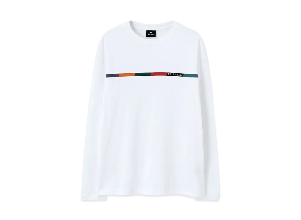 Paul Smith Sports Stripe Bar Long Sleeve T-Shirt "White"