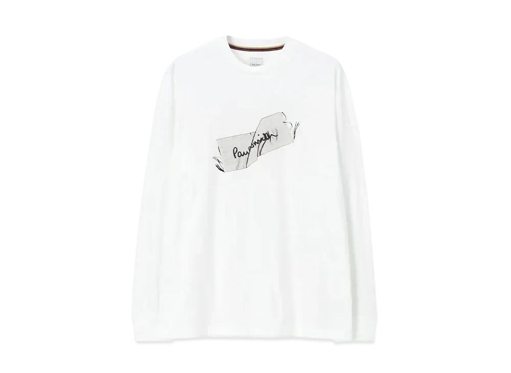 Paul Smith Ripped Tag Long Sleeve T-Shirt "White"