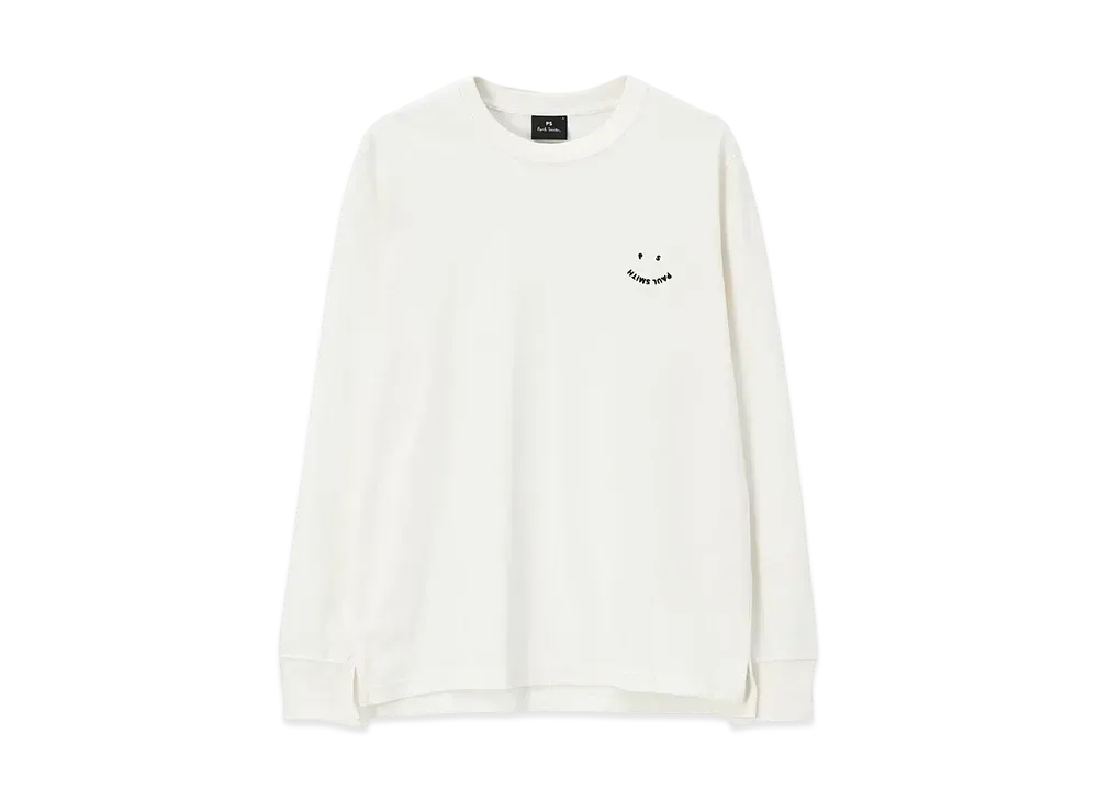 Paul Smith Happy Long Sleeve Cut And Sew "White"