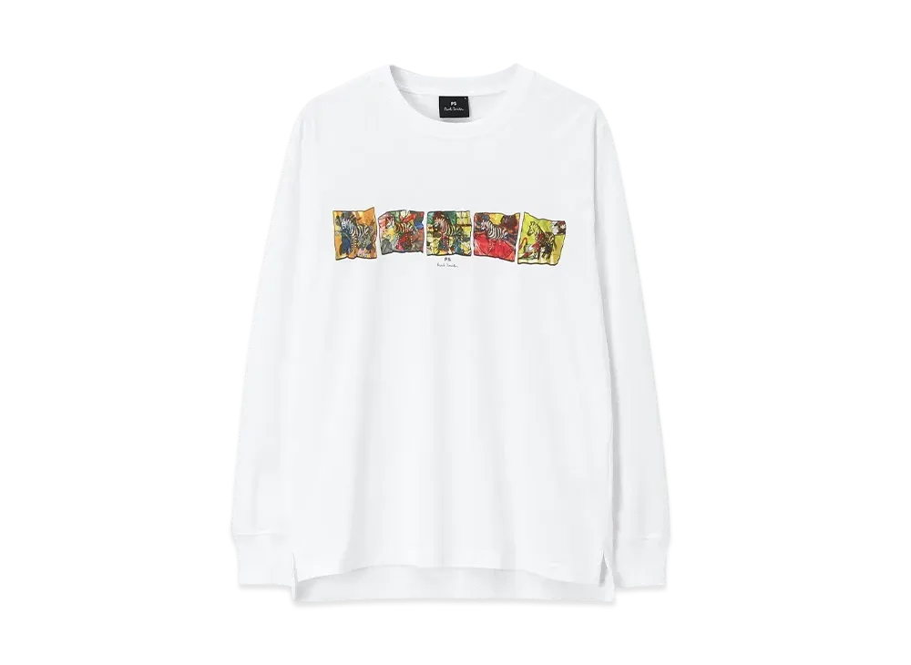 Paul Smith Zebra Comic Long Sleeve Tee "White"