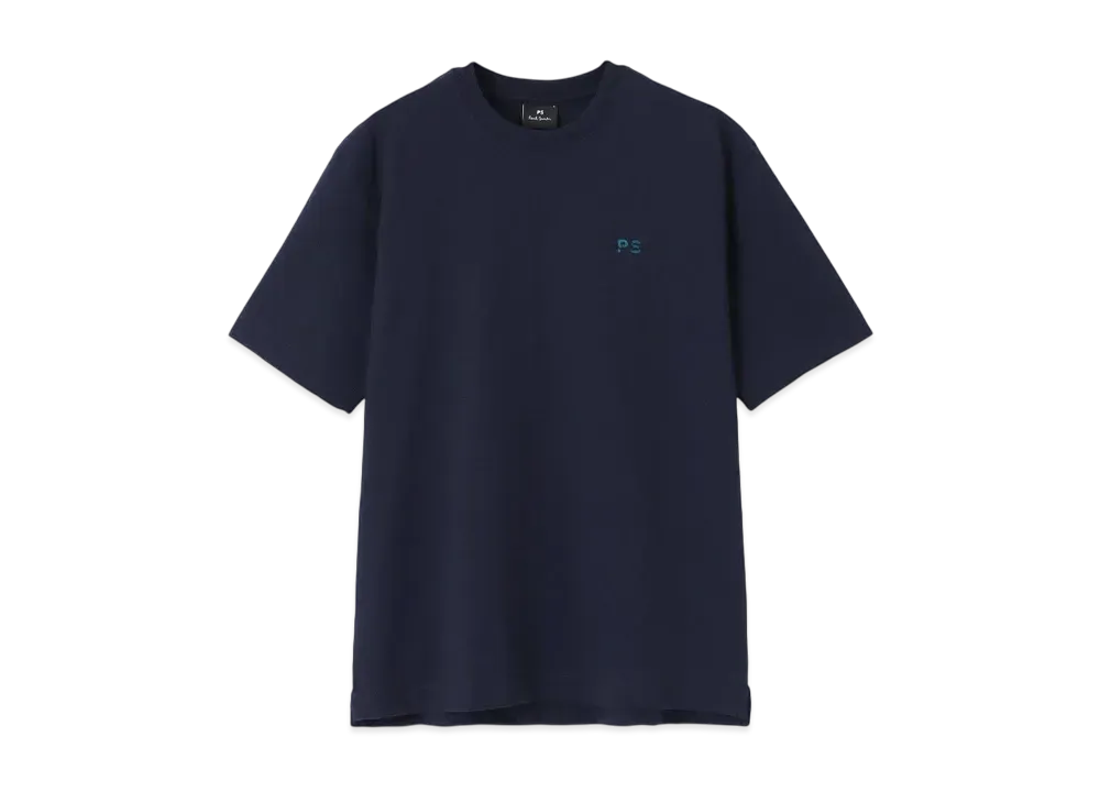 Paul Smith Ps Curve Logo Short Sleeve Cut And Sew "Navy"