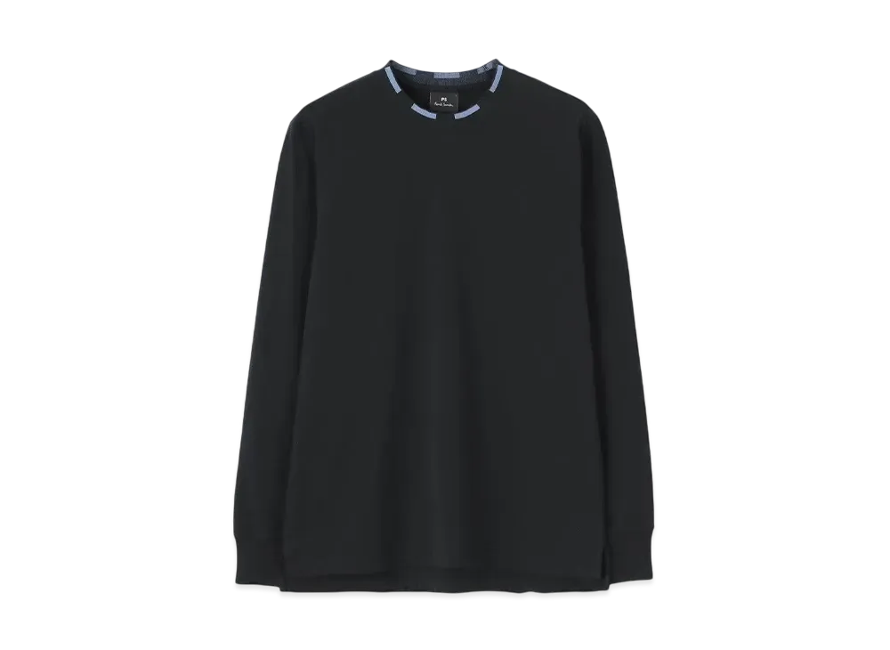 Paul Smith Contrast Rib Long Sleeve Tee "Black"