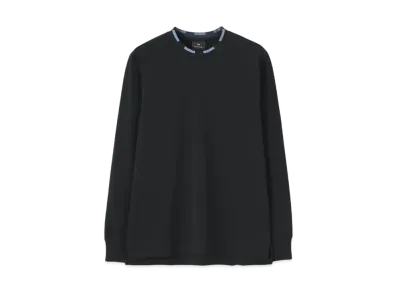 Paul Smith Contrast Rib Long Sleeve Tee "Black"