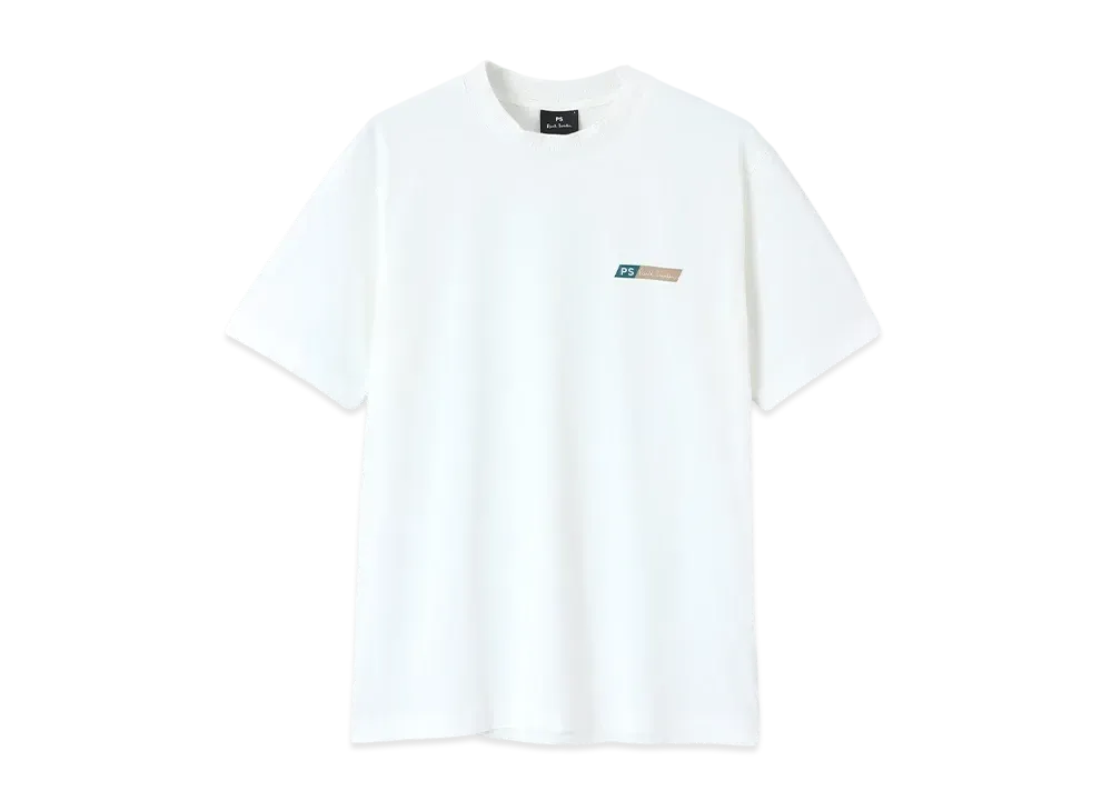 Paul Smith Ps Logo Neck Rib Short Sleeve Cut And Sew "Offwhite"