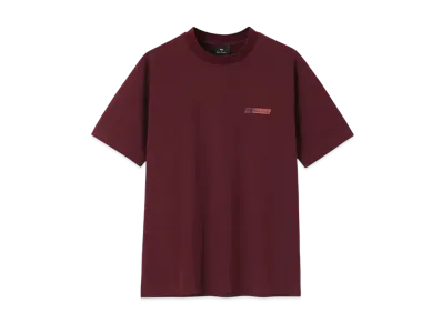 Paul Smith Ps Logo Neck Rib Short Sleeve Cut And Sew "Burgandy"