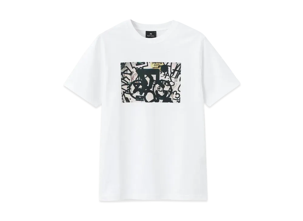 Paul Smith Spray Art Biker Tee "White"
