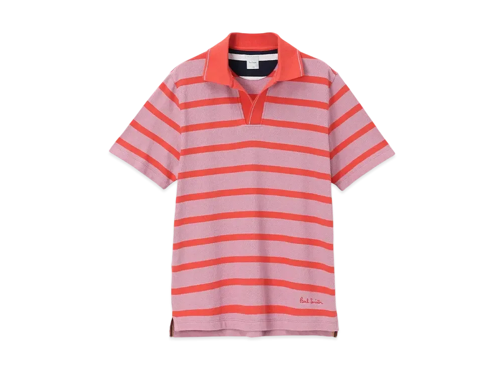 Paul Smith Marine Stripe Skipper Polo Shirt "Pink"