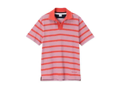 Paul Smith Marine Stripe Skipper Polo Shirt "Pink"