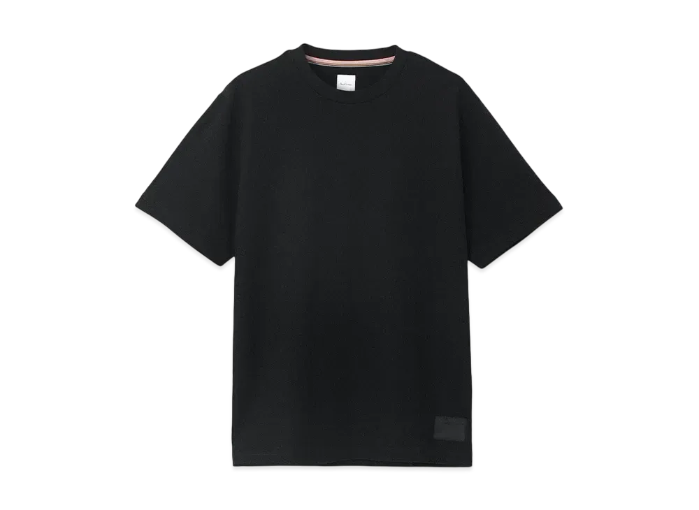 Paul Smith Cropped Logo Jacquard Check Short Sleeve Cut And Sew "Balck"