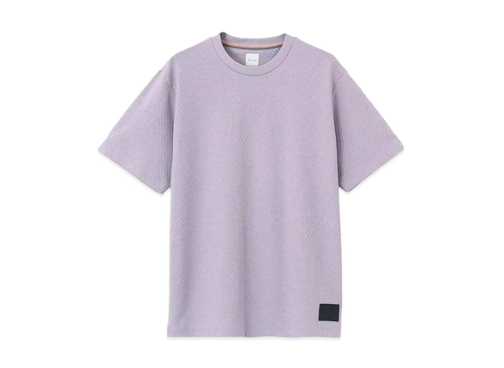 Paul Smith Cropped Logo Jacquard Check Short Sleeve Cut And Sew "Lavender"