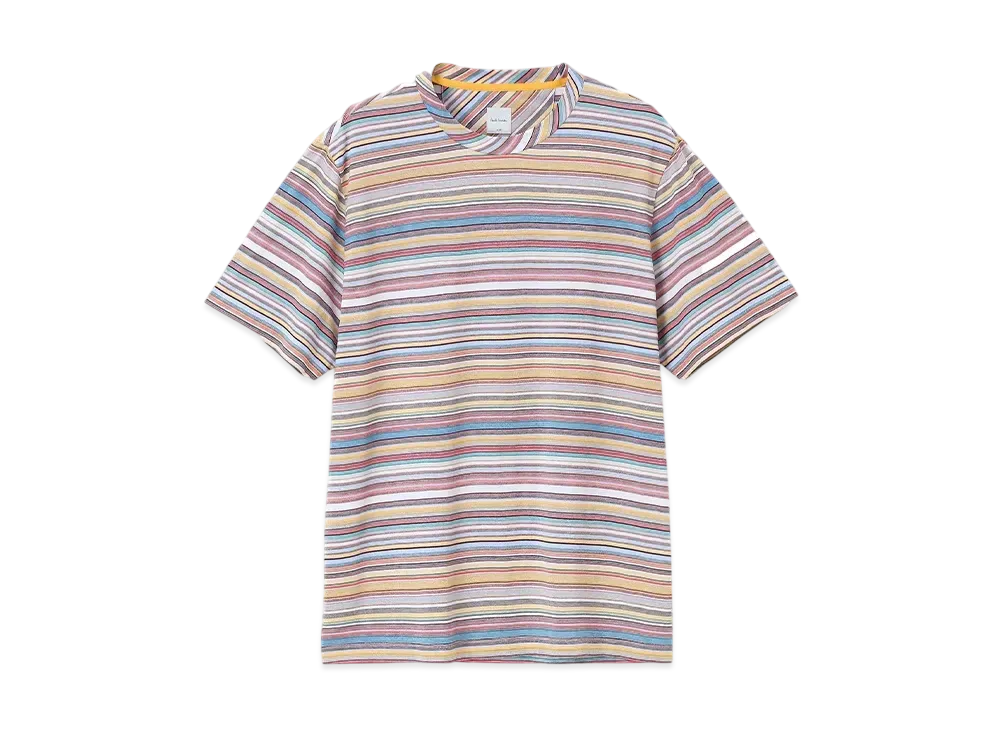 Paul Smith Signature Stripe Short Sleeve Cut And Sew "Multi"