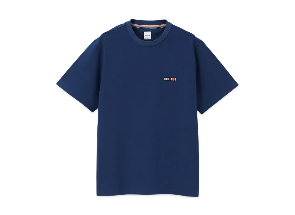 Paul Smith Signature Stripe Bar Short Sleeve Cut And Sew "DarkBlue"