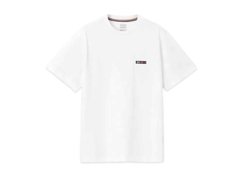 Paul Smith Signature Stripe Bar Short Sleeve Cut And Sew "White"