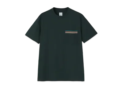 Paul Smith Signature Striped Pocket Short Sleeve Cut And Sew "DarkGreen"