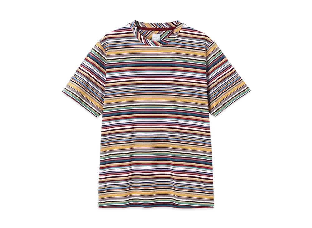 Paul Smith Signature Stripe Short Sleeve Cut And Sew "Multi"