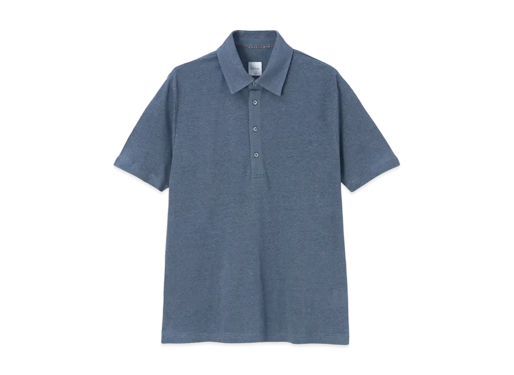 Paul Smith Colored Linen Polo Shirt "DarkBlue"