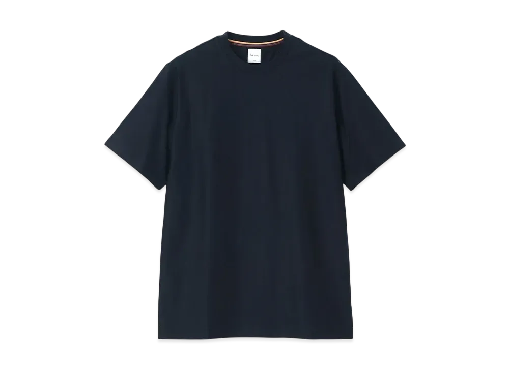 Paul Smith Herringbone Short Sleeve Cut And Sew "Navy"