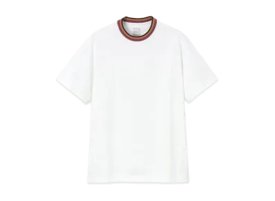 Paul Smith Artist Stripe Rib Short Sleeve Cut And Sew "White"