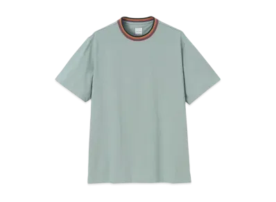 Paul Smith Artist Stripe Rib Short Sleeve Cut And Sew "MintGreen"