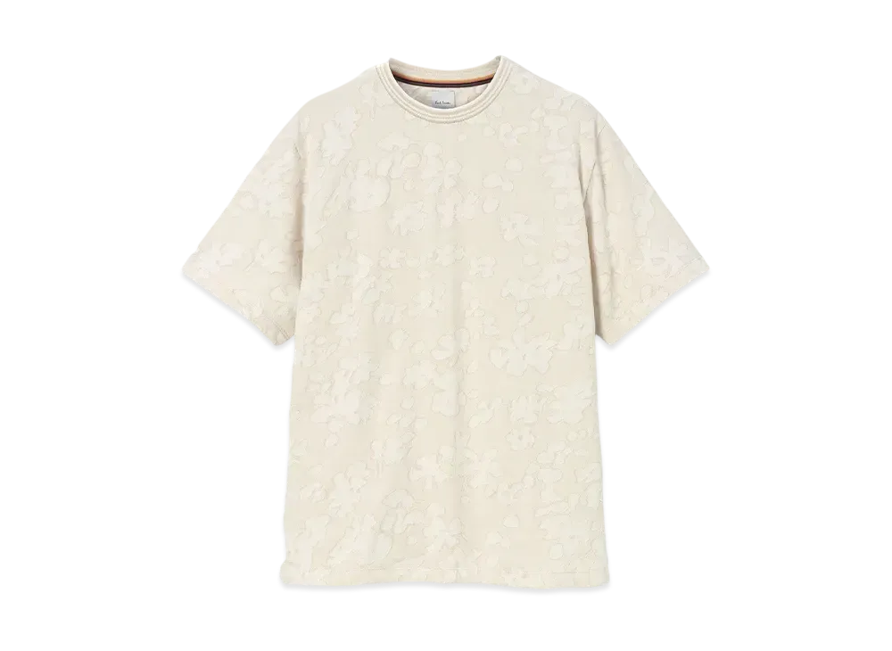 Paul Smith Flower Jacquard Short Sleeve Tee "Ecru"