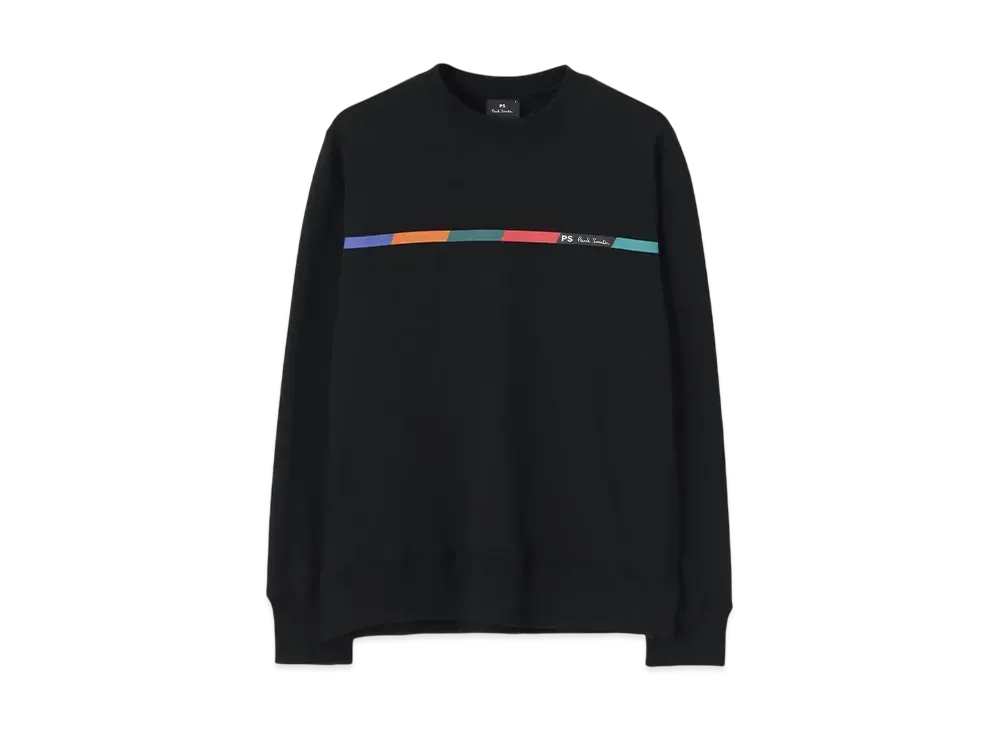 Paul Smith Sports Stripe Bar Crew Neck Sweatshirts "Black"