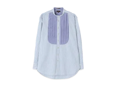 Paul Smith Bib Front Band Collar Shirt "Blue"