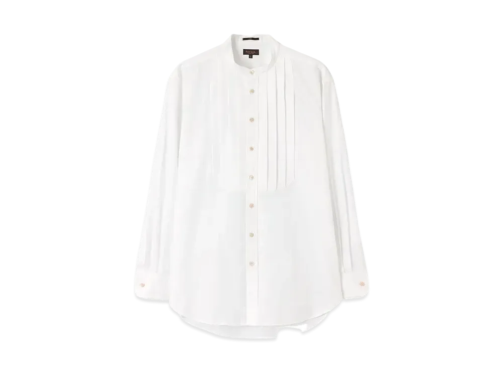 Paul Smith Bib Front Band Collar Shirt "Ivory"