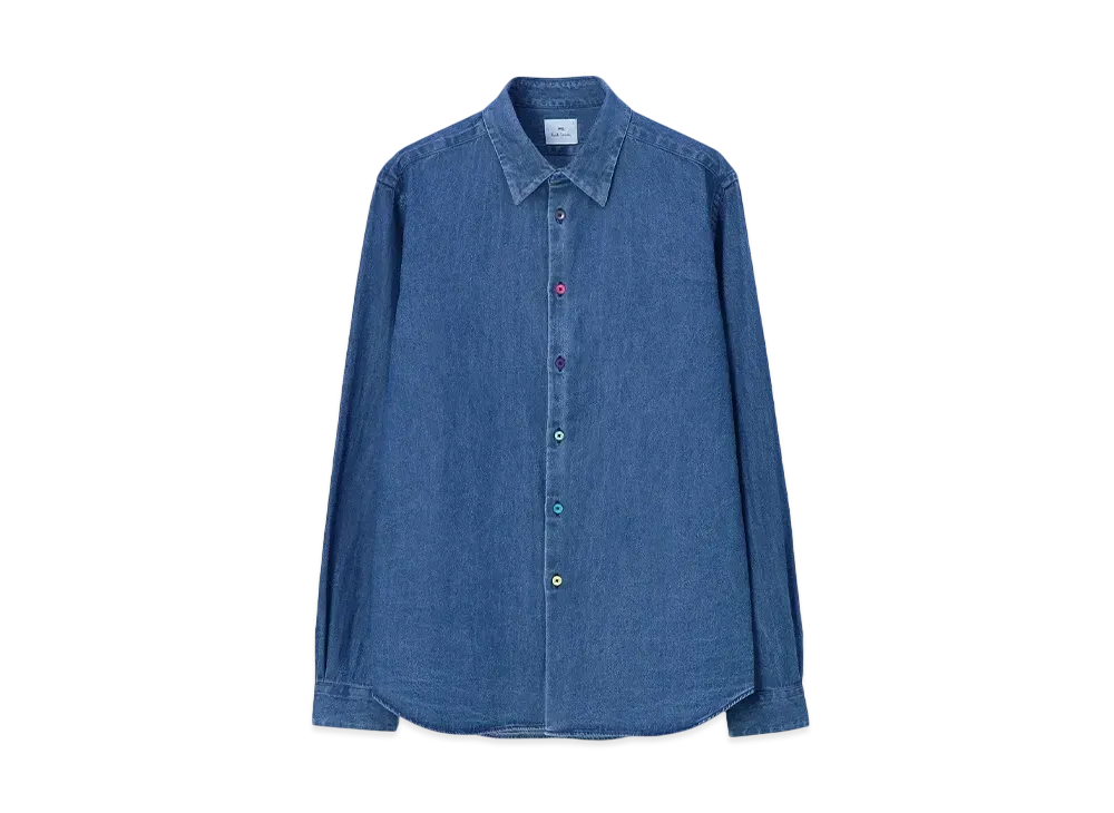 Paul Smith Multicolor Button Denim Shirt "IndigoBlue"