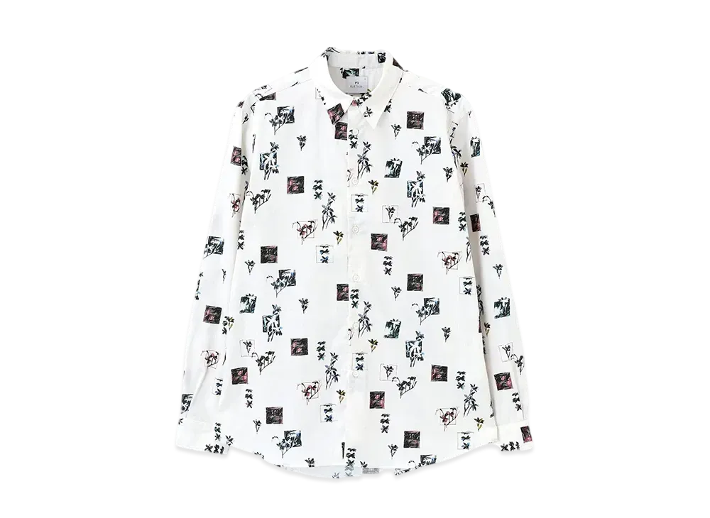 Paul Smith Drawing Floral Casual Shirt "White"