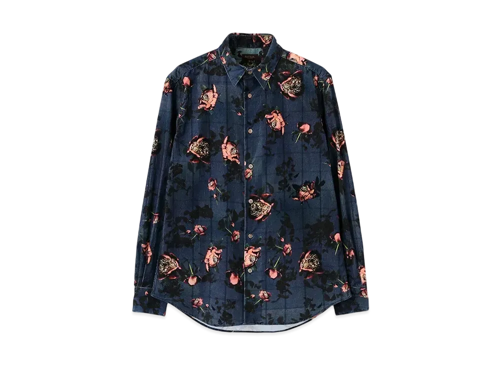 Paul Smith Dark Film Print Corduroy Shirt "Navy"