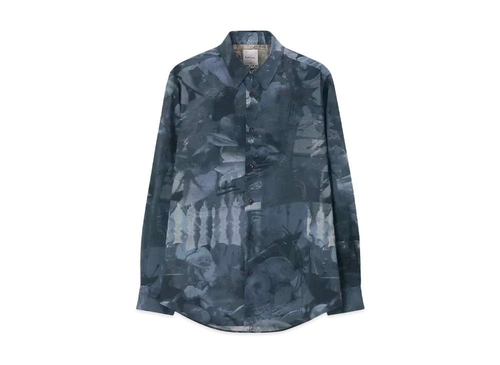 Paul Smith Color Photographic Shirt "GrayishBlue"
