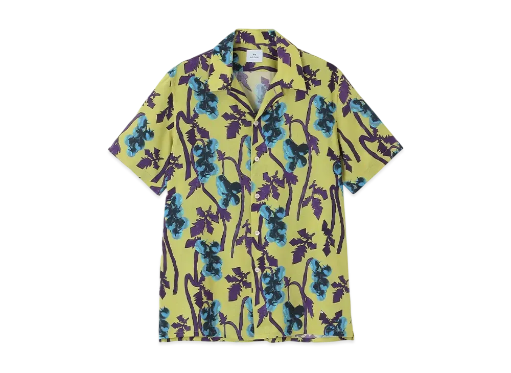 Paul Smith Tomato Vine Open Collar Shirt "Yellow"