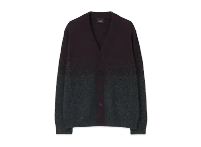 Paul Smith Diamond Cable Gradation Cardigan "DarkPurple"