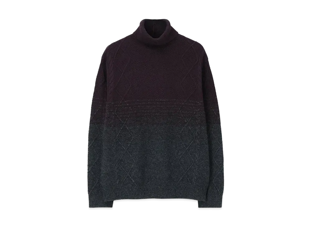 Paul Smith Diamond Cable Gradation Turtleneck Knit "DarkPurple"