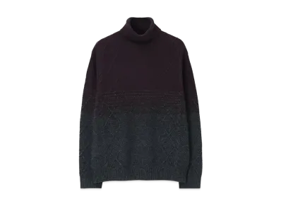 Paul Smith Diamond Cable Gradation Turtleneck Knit "DarkPurple"
