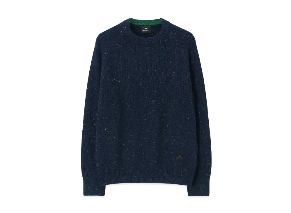 Paul Smith Contrast Color Nep Knit "Navy"