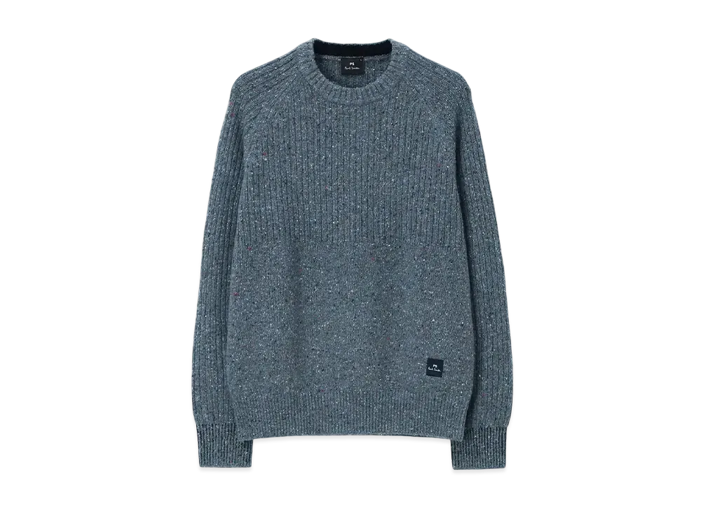 Paul Smith Contrast Color Nep Knit "GrayishBlue"