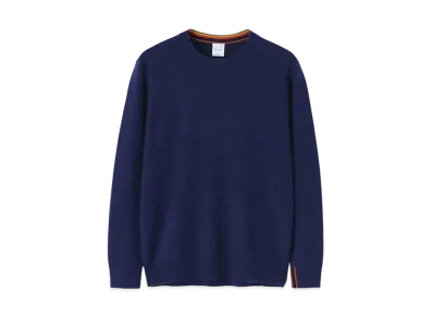 Paul Smith Artist Stripe Point Cashmere Knit "IndigoBlue"