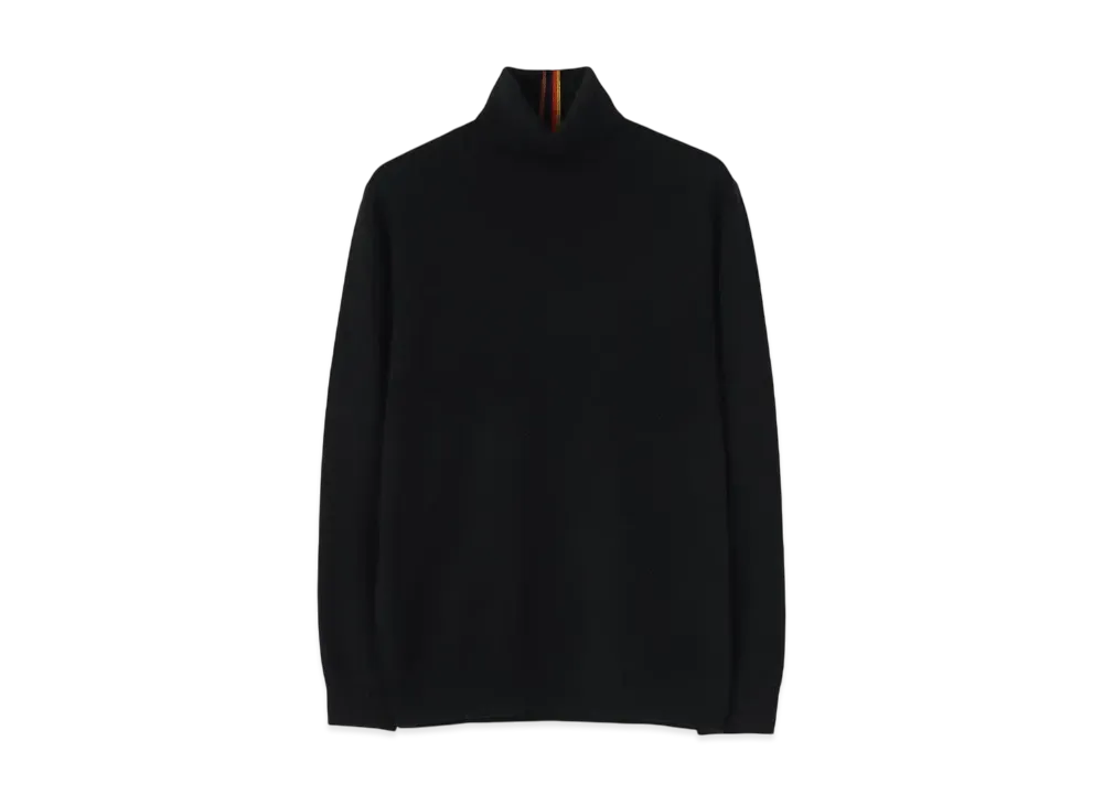 Paul Smith Artist Stripe Point Cashmere Turtle Knit "Black"