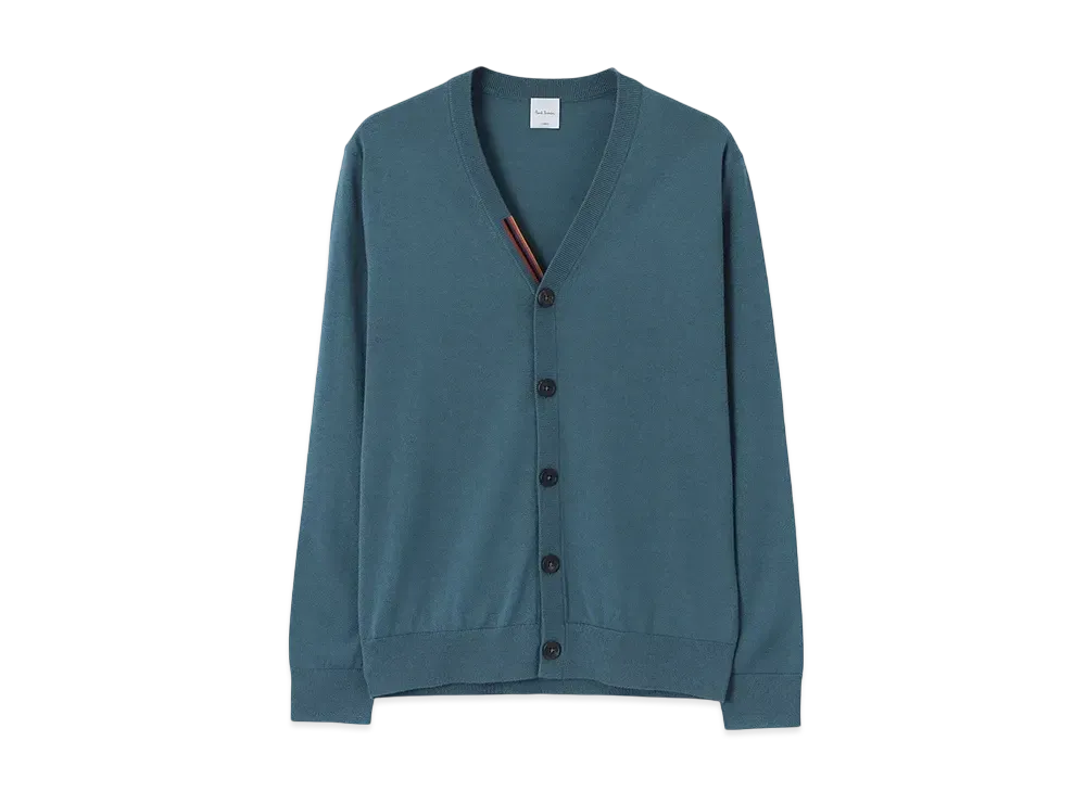 Paul Smith Artist Stripe Point Cardigan "BlueGreen"