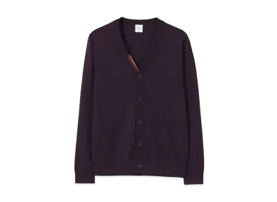 Paul Smith Artist Stripe Point Cardigan "Burgandy"