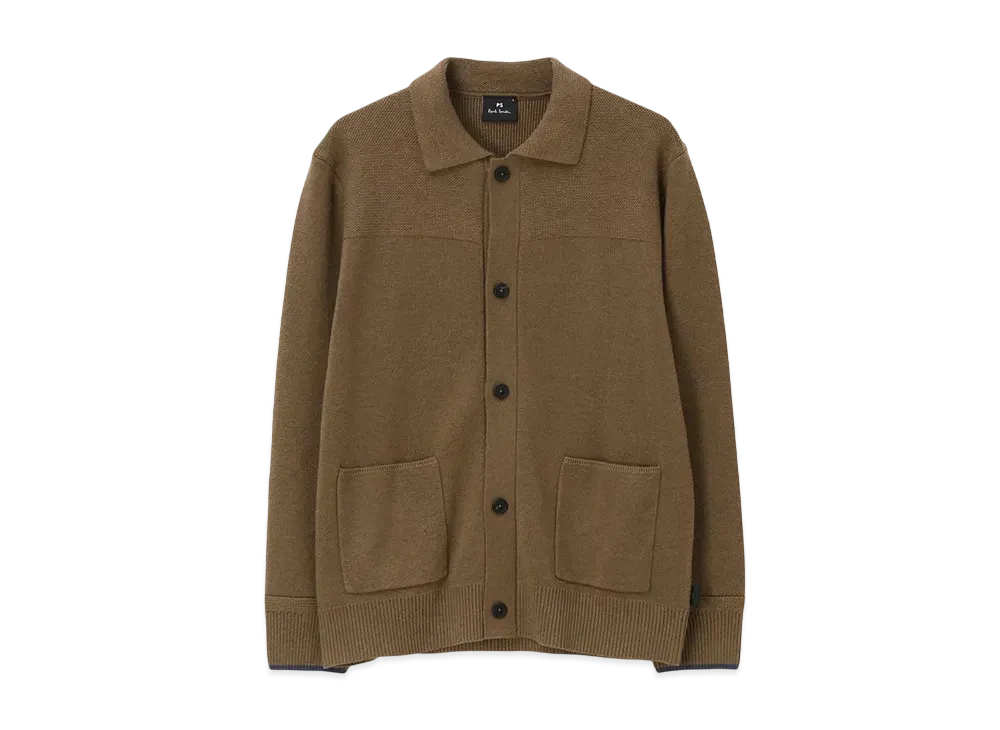 Paul Smith Melange Milano Rib Cardigan "SandBrown"