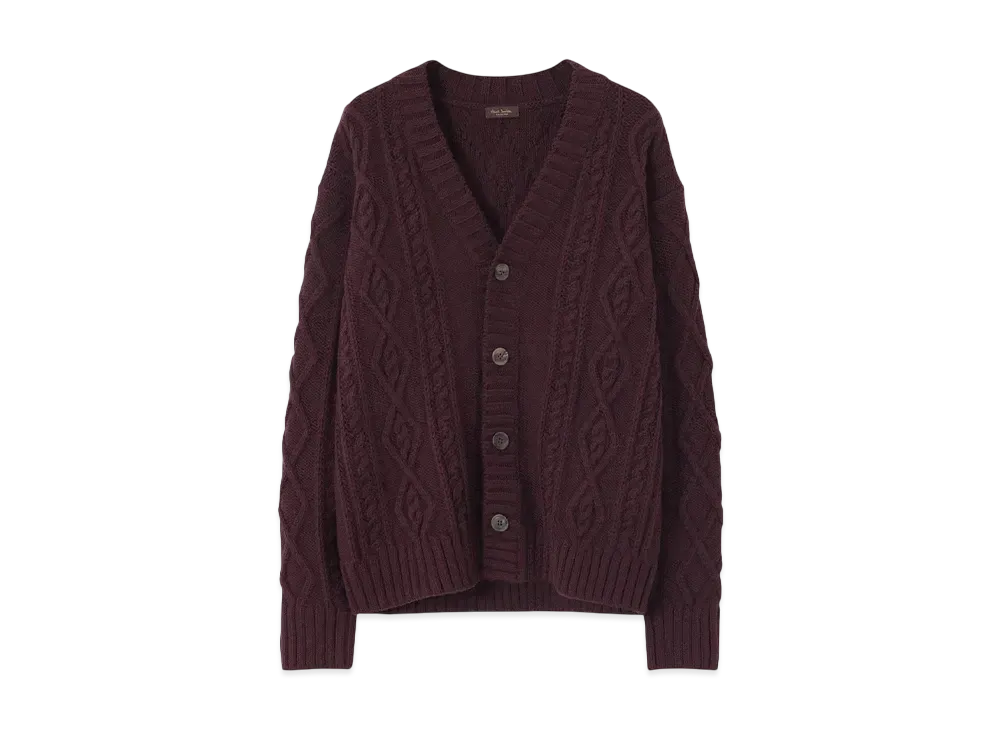 Paul Smith Cable Cardigan Knit "Bordeaux"
