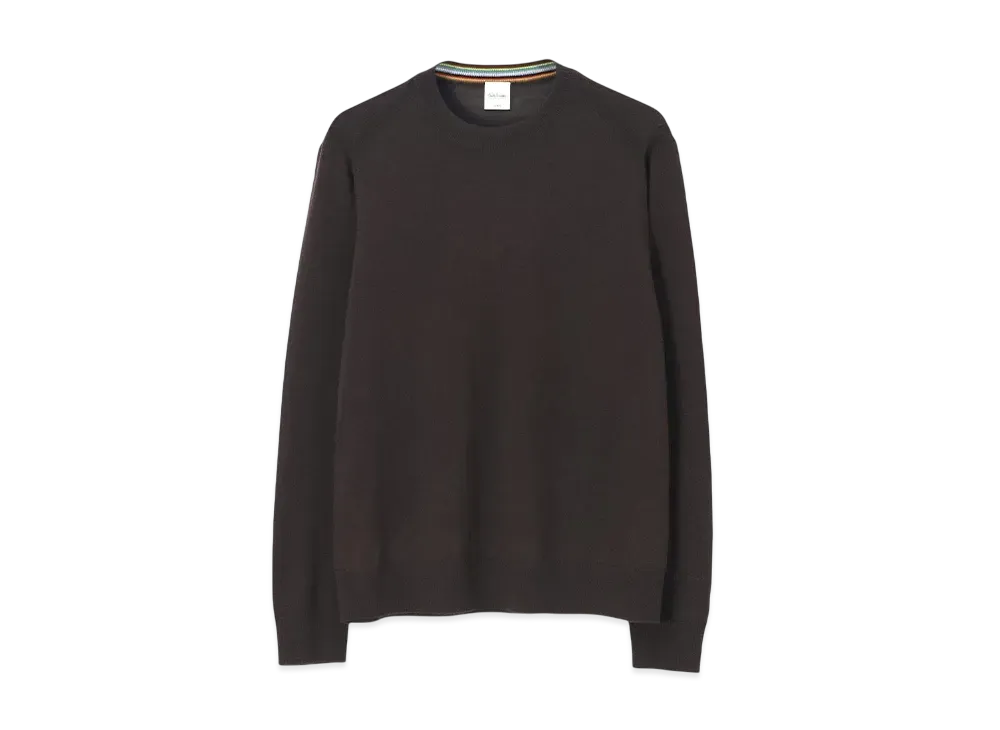 Paul Smith Fine Gauge Crew Neck Knit "ChocolateBrown"