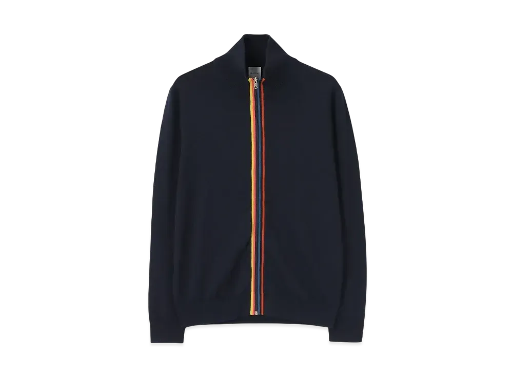 Paul Smith Artist Stripe Point Zip Up Knit "Navy"
